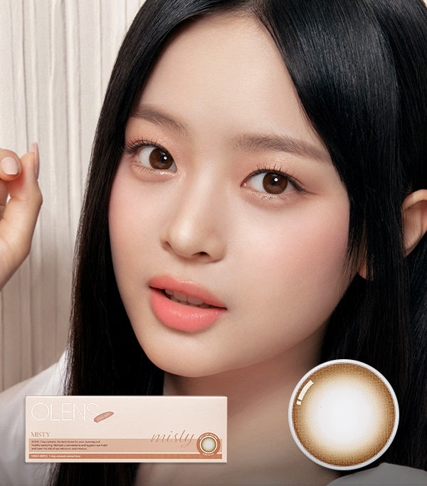 OLENS Shine Touch Milky Gray Circle Lenses: Subtle Gray