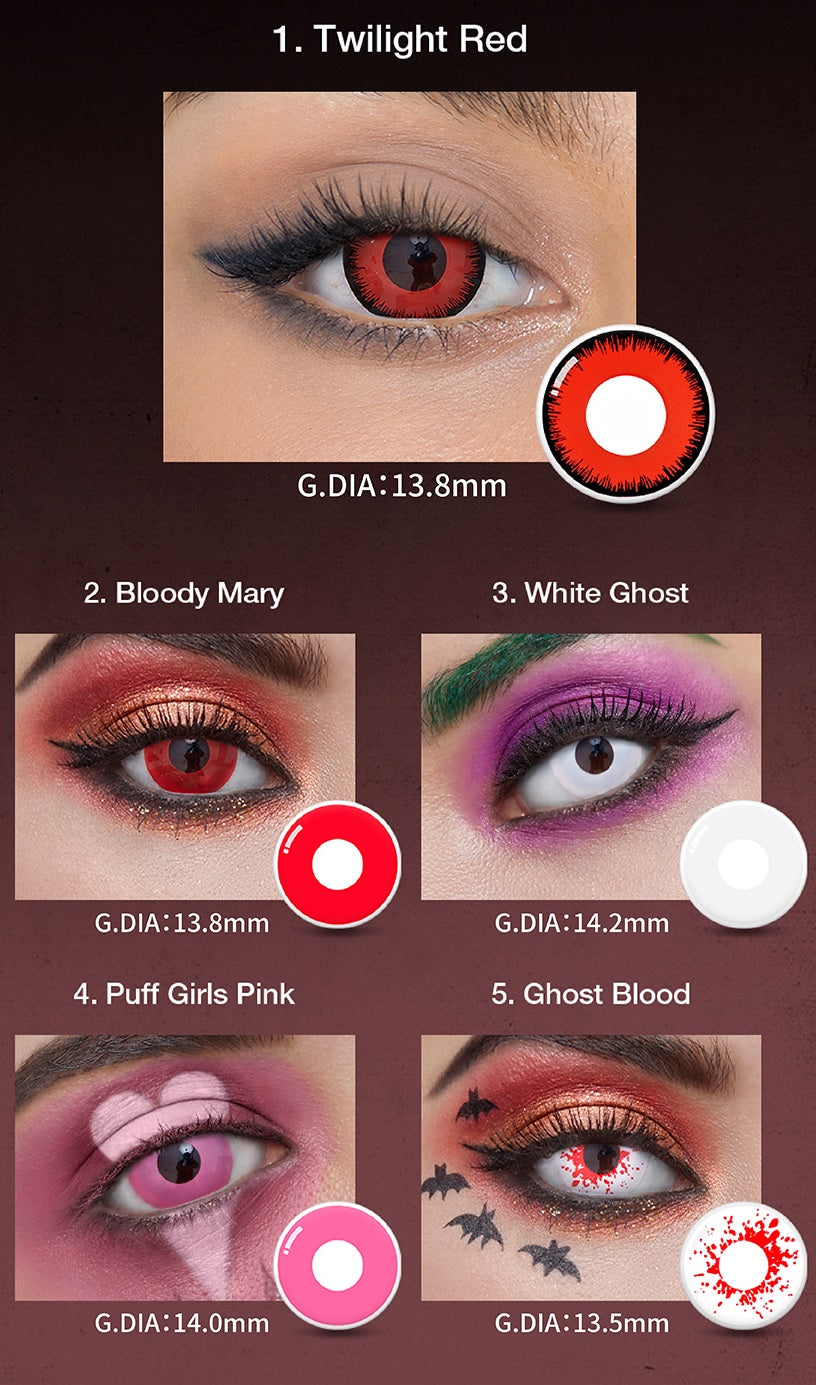 OLENS Scarlet Collection One Day Halloween Contact Lenses 10 Pack